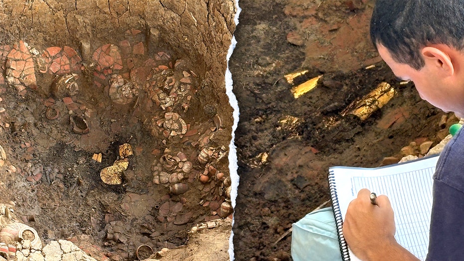 Archaeologists uncover gold-laden tomb filled with elite burial treasures from over 1,000 years ago
